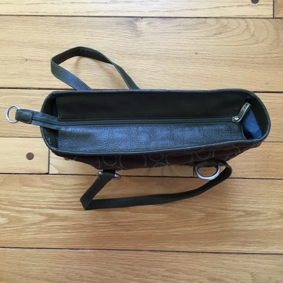 TUMI Wool Leather Trim Circle Print Tote Bag - Picture 11 of 16